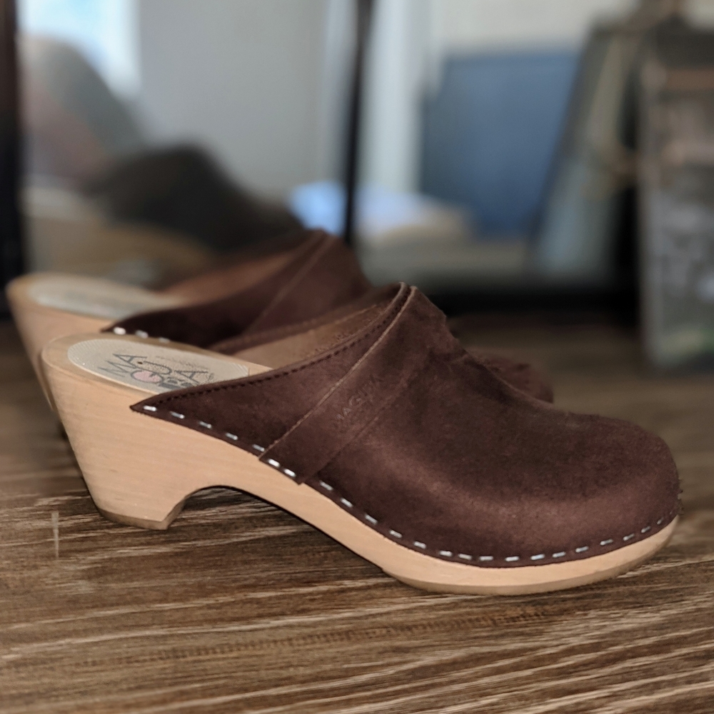 Maguba Suede Brown Mule Clogs 38